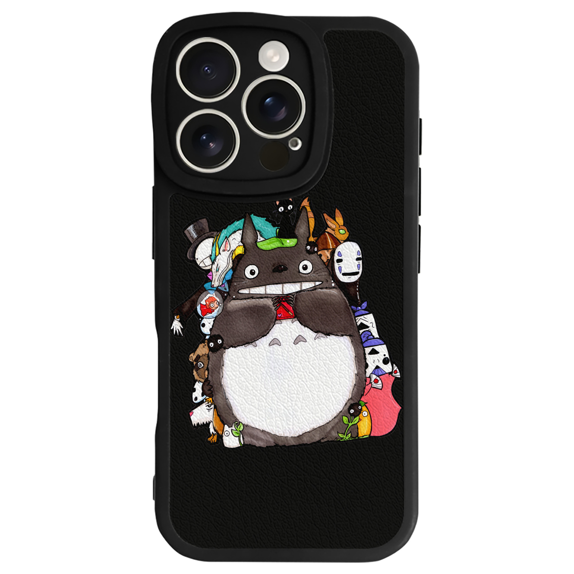 （画像用） となりのトトロ 草壁メイ 草壁サツキ My Neighbor Totoro Satsuki Kusakabe Mei Kusakabe 【iPhone 16シリーズ対応】シリコンスマホケース（レザー調） 材質：シリコン